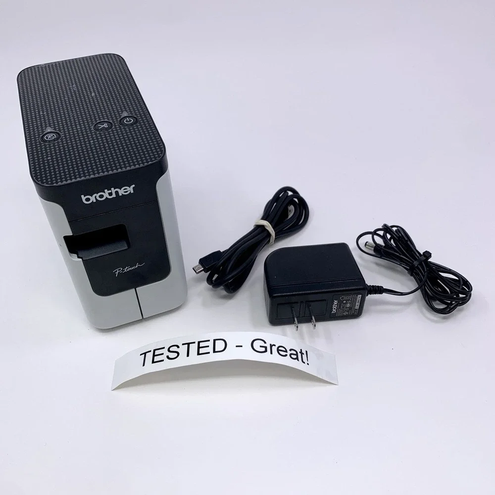 Brother P-Touch PT-P700 USB Thermal Label Maker, B&W 180dpi, w Adapter & USB